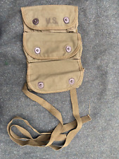 Original WW2 US Army Green 3 Pocket Grenade Carrier Webbing Pouch - 1945 MINT picture