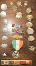 Military Buttons , Medal, Ribbon Bar, Tie Pins Mixed Lot Of 22 Pieces picture