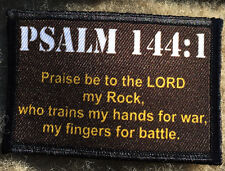  Psalm 144:1 Morale Patch Military Tactical Army Flag USA Hook Badge Bible picture