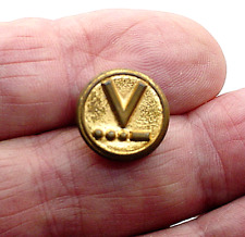 Vintage V for Victory ½” Brass Button Morse Code picture