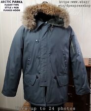 Arctic Parka Flight Type Style N3B Furred Hood Parka Jacket Mens Sz L picture