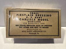 US Army Vintage Small First Aid Dressing Carlisle Model Mine Safety Appliances picture