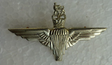 VINTAGE MILITARY AIRBORNE PARATROOPER JUMP WINGS PIN UNITED KINGDOM CROWN LION picture