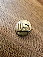 U.S. Military Brass Disk US Army Collar Lapel Pin picture