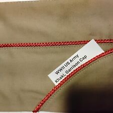 WWII US Army Khaki Garrison Cap, exellent condition, Red piping $36.00 + $6.00 S picture