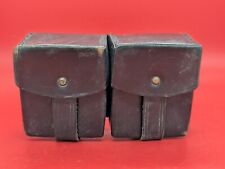 U.S. Military WW1 Double Black Leather Ammo Magazine Pouch picture
