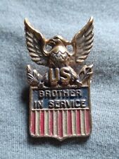Vintage WW2 Era Brother in Service Sterling Silver Pin. picture