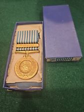 UNITED NATIONS SERVICE MEDAL KOREA, KOREAN WAR, PINBACK Medal, With BOX, 5/57 picture