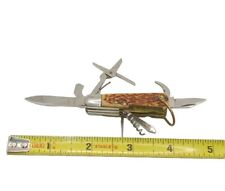 Vintage Japan - Miniature 2 Inch multi tool Camp knife - 7 tools and 2 blades -  picture