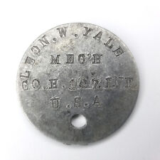 ID'd Antique WWI Dog Tag Mechanic 107th Infantry Co H New York WW1 Somme picture