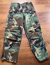 US Military Army Woodland Camo Trousers Cargo Pockets Cold Whether 30X29 Heavy picture