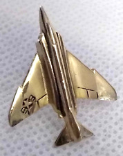 OLD MILITARY GOLD TONE AIRCRAFT PHANTOM JET FIGHTER LAPEL PIN picture