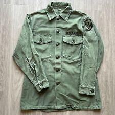Vintage 60s Vietnam War Era OG 107 Long Sleeve Shirt Patched Thrashed Grunge picture