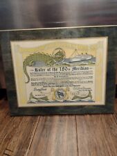 Vintage Certificate Domain of the Golden Dragon Ruler of the 180th Meridian 1952 picture