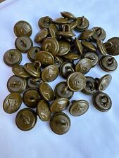 Vintage Red / Soviet Army Uniform Small 14 mm Green Metal Buttons (7 pieces) picture