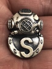 Vietnam Era Silver Filled S Salvage Diver Badge Military Diving Insignia Pin picture