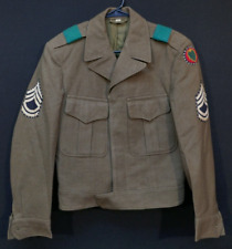 WWII - Occupation 24th Infantry Division Technical Sergeant 1948 OD Ike Jacket picture