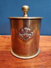 WW1 SCOTTISH ARTILLERY SHELL TRENCH ART LIDDED CANISTER picture