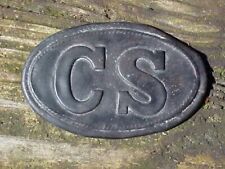CS BUCKLE OR PLATE NO HOOKS IN BACK  SOME TYPE OF ROPE DESIGN ON FRONT SIDE picture