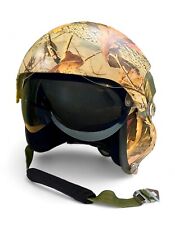 Vintage Chinese Fighter Pilot Helmet w/ 2 Visors Camouflage One of a Kind picture