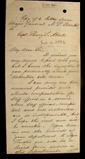 CIVIL WAR GENERAL HENRY LARCUM ABBOTT COPY LETTER FROM GENERAL NP BANKS  1863 picture