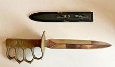 US 1918 Trench Knife Replica Brass Handle ,  Stainless Steel Blade W/ Scabbard picture
