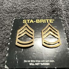 US Army GOLD Enlisted Rank E7 Sergeant First Class SFC Military Hat Pin 2PC Pins picture