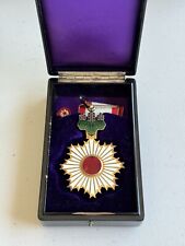 WWII Original Japanese Order of Rising Sun 3rd Class With Box & Rosette Ribbon picture
