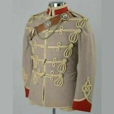 British Attila Hussar Officer Military Gray/Gold Braid Wool Army Jacket FastShip picture