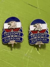 Pair US Army Forces Command -FORSCOM- Crest 'Freedom's Guardian' Pin Insignia picture
