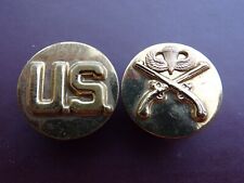 US Army Airborne Military Police Jump Wing Collar Brass Disk MP Pin WWII Set Lot picture