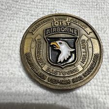 Very Rare 101st Airborne Challenge Coin Presented By MG Clark Gulf War USA. picture