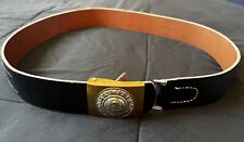 WW1 German BLACK LEATHER BELT With Prussian Belt Buckle Enlisted NCO 106cm picture