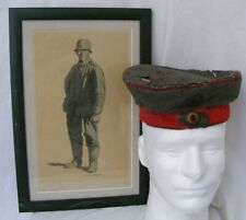 Very Rare WW1 Imperial German Army Enlisted Man M1907 Pork Pie Field Cap & Print picture