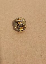 US NAVY FEDERAL SERVICE 10 YR SERVICE Lapel Hat Military Uniform PIN GOLD FILLED picture