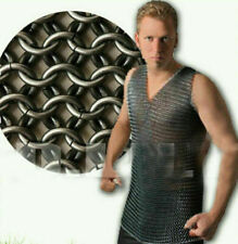 Chainmail Butted Shirt Blackened,XXL SIZE, BLACK FINISH SLEEVE LESS ARMOR picture