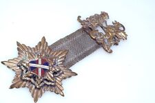 Vtg Coat of Arms Brooch Watch Pin Pendant Heraldic Family Crest Medal  picture
