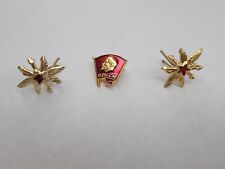 Red Star Russian USSR Military Pin Lot of (3) Emblems Small Metal Gold Tone Wing picture