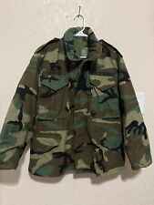 Vintage 80's US Military Woodland Camo Field Jacket Small X-Short Army EUC. Z8 picture