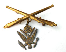 Original WWII US Military Figural Crossed Cannon US SEAL Sweetheart Pin Brooch picture