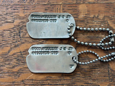 Vintage WWII US Army Dog Tags T45 Pair Notched picture