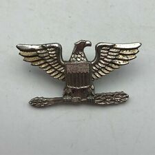 WW2 Eagle Insignia Pin Shield Clutching Wheat V-21-N 1/20 Silver Filled Vintage picture