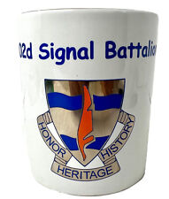 ARMY 102nd Signal Battalion Mug Metallic Logos Gold Rim NEW picture