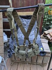 WW2 Combat Suspenders with ammo web belt snap hooks picture