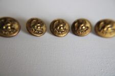 Set of 5 Military Uniform Buttons Eagle facing left perched on anchor WWII Navy picture