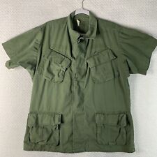 Vintage US Army Combat Tropical Shirt Medium Regular Poplin OG 107 Slant Pockets picture