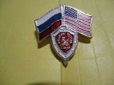 Vintage Hat/Lapel Pin Moscow Militia with Flags 1