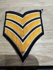 Military Army Chevron Sergeant 3 Gold Bar Embroidered Black Background. picture