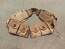 ORIGINAL WWI WWII US ARMY M1910 INFANTRY COMBAT FIELD 10 POCKET AMMO BELT-LONG picture