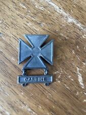 Vintage WWII US Army Marksman Badge with Sterling Silver Carbine Bar World War 2 picture